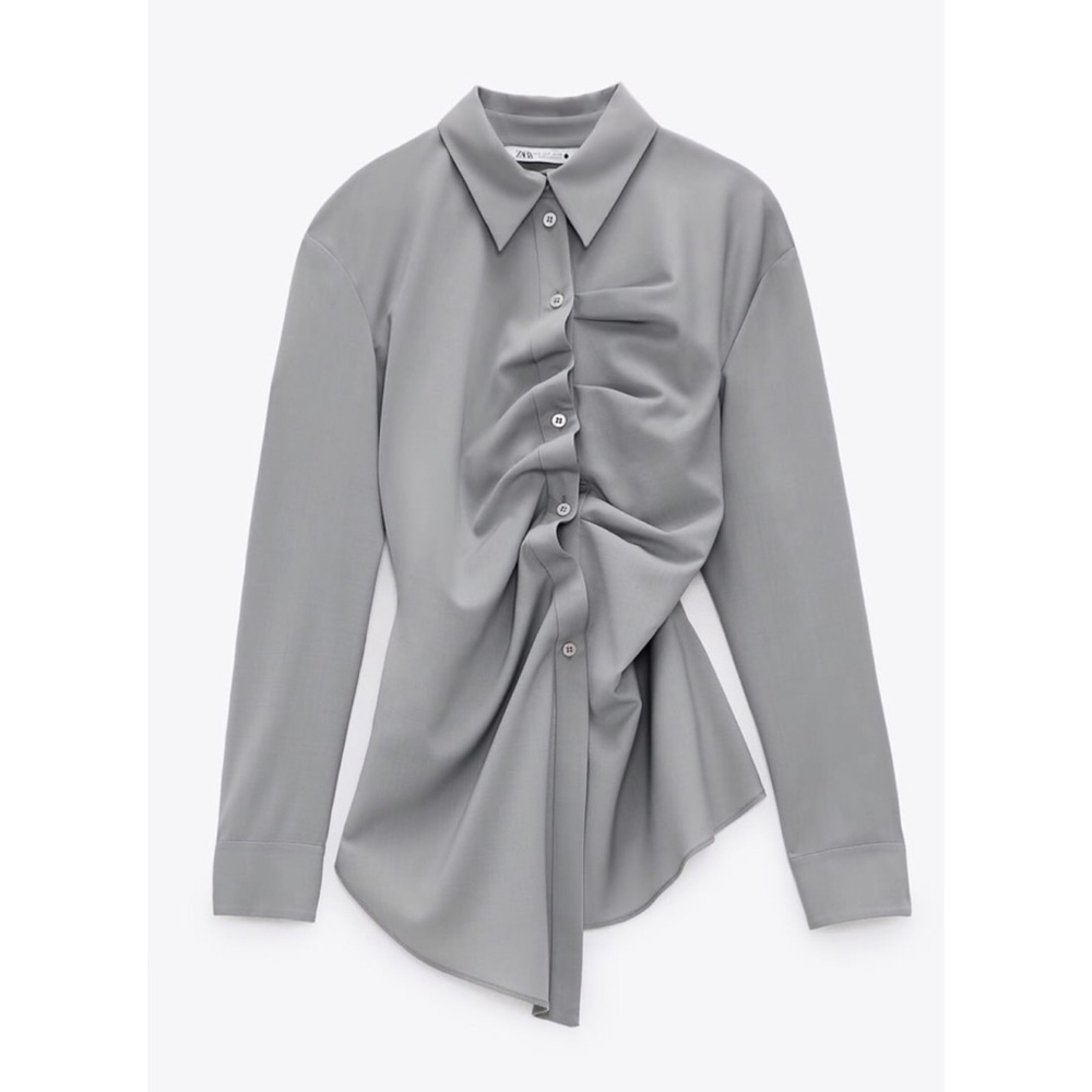 Zara Limited Edition Ruched Shirt - Picture 3 of 15